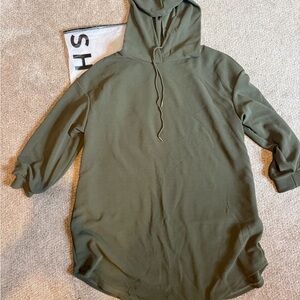 SHEIN Olive Green Hoodie Dress